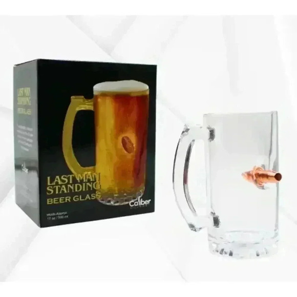 Last Man Standing Embedded Bulley 17oz Pint Glass NEW in Box - Picture 4 of 7